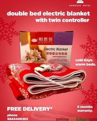 Double bed Electric Blanket with twin controller